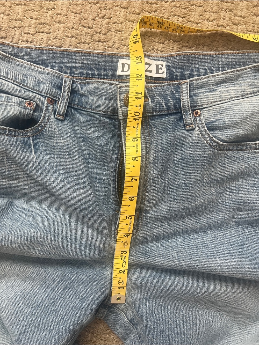 DAZE Straight Leg Jeans in Light Wash Blue - Picture 9 of 12